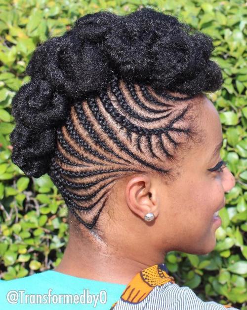 Braided Mohawk With Cornrows