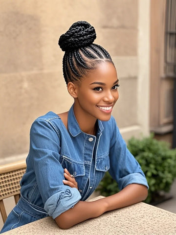 Braided Bun with Feed-In Braids