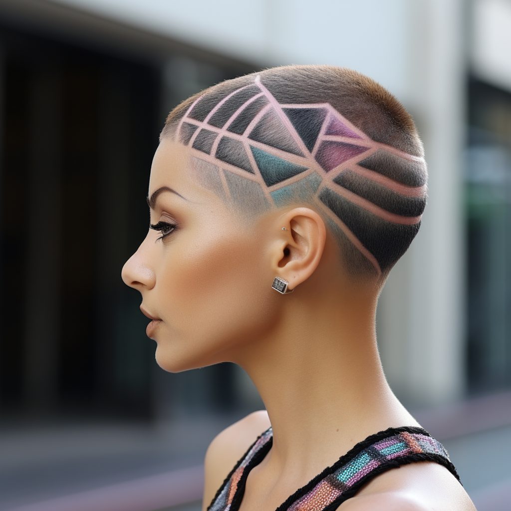 Buzz Cut with Geometric Designs