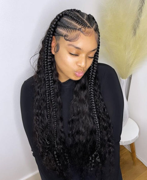 Half Feed-In Braids, Half Sew-In