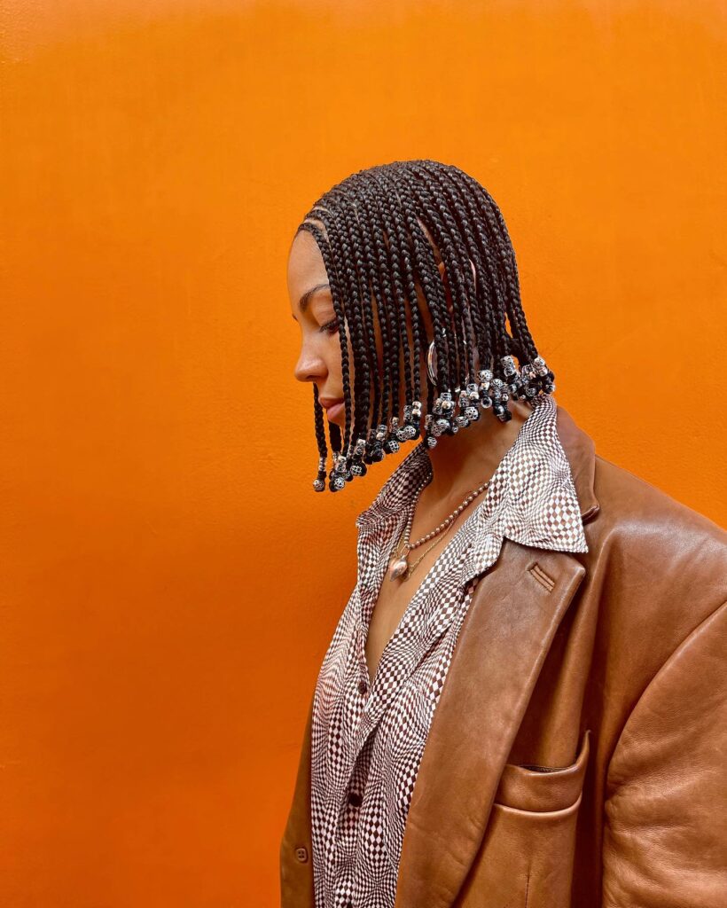 Image of Bob Tribal Braids With Beads inspired by Tribal Braids Hairstyles