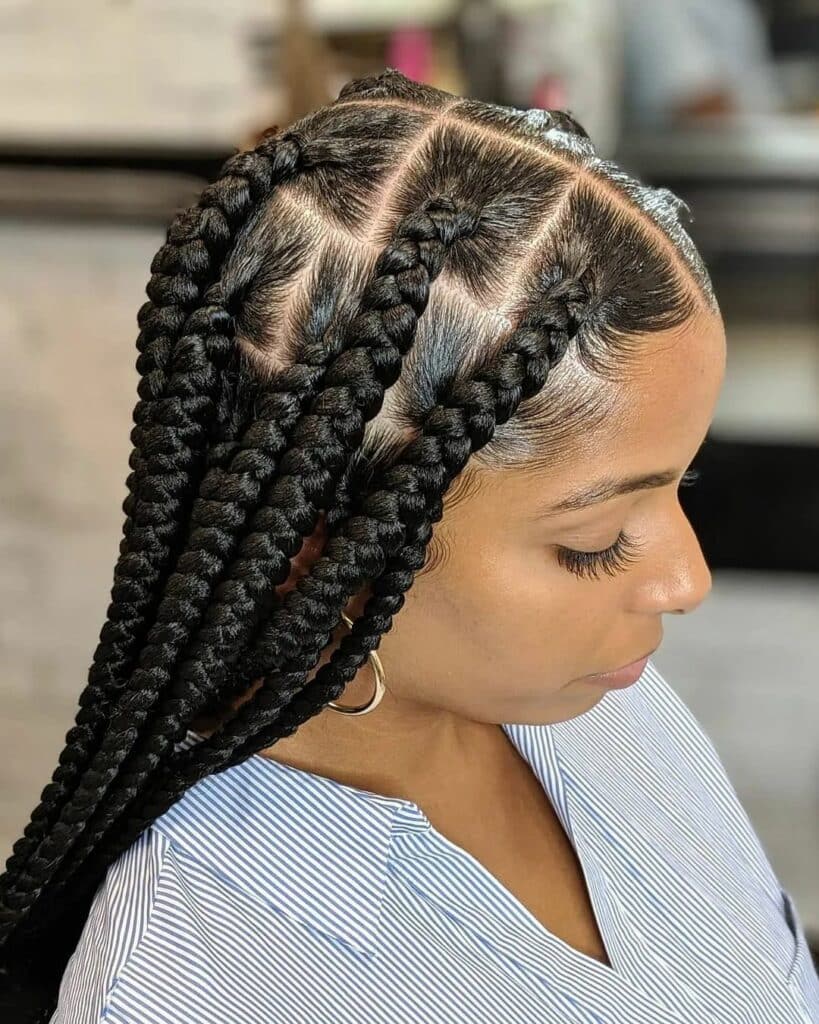 Image of Jumbo Knotless Box Braids in the style of box braids