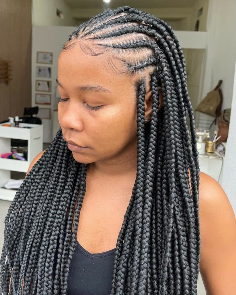 Image of Large Fulani Braids inspired by Fulani Braids Hairstyles