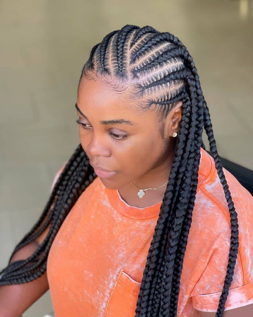 Image of Side Part Fulani Braids inspired by Fulani Braids Hairstyles