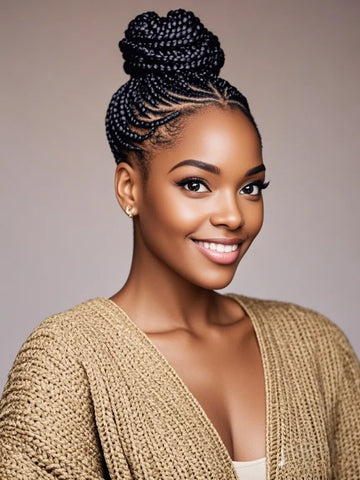 Jumbo Box Braids Bun