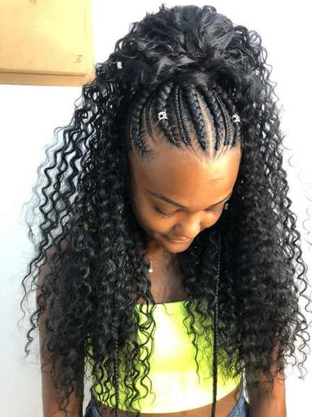 Stitch Braids With Curly Ponytail