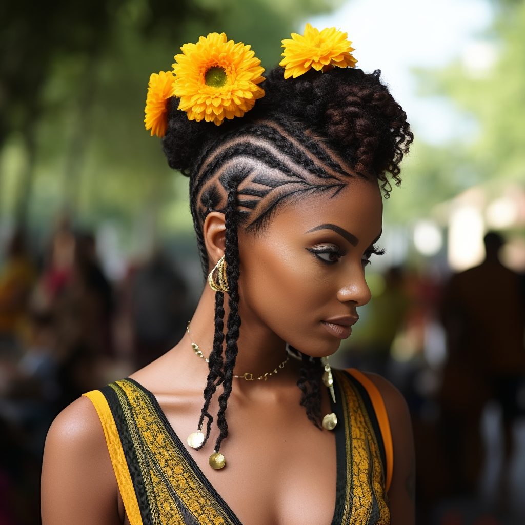 Sunflower Cornrow Braids 1