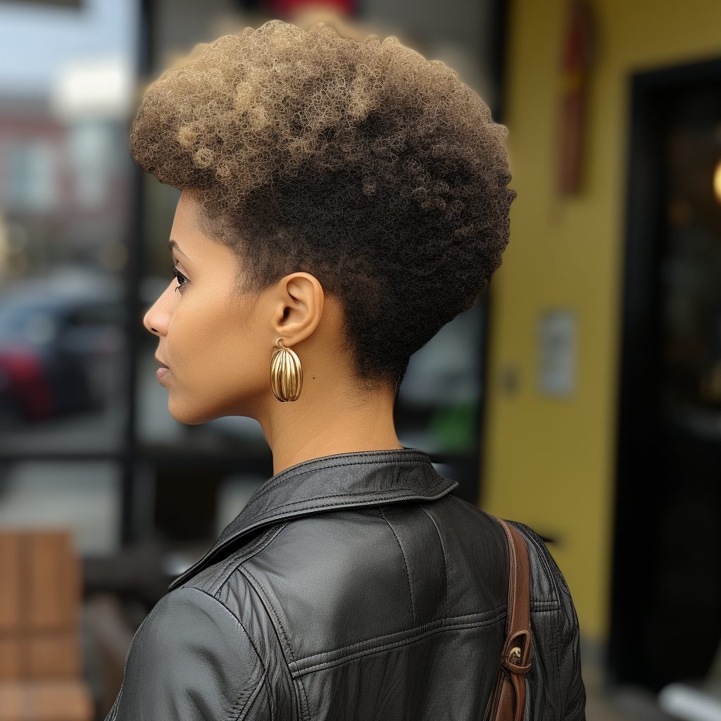 Tapered Afro with a Faded Nape