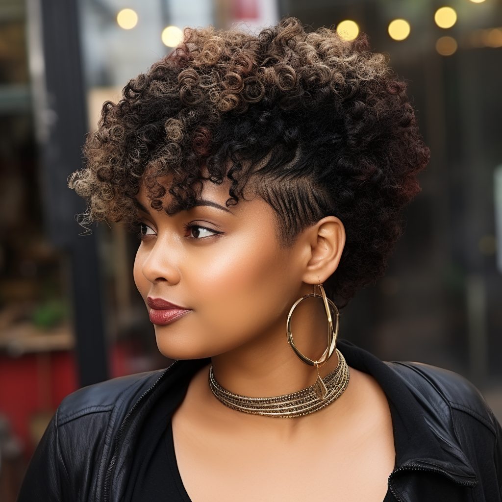 The Stylish Rounded Afro with a Layered Back