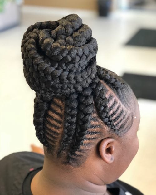 Updo Cornrow Hairstyle